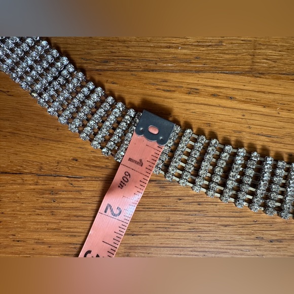 Y2K Silver Rhinestone Belt Sz XL - Picture 5 of 9